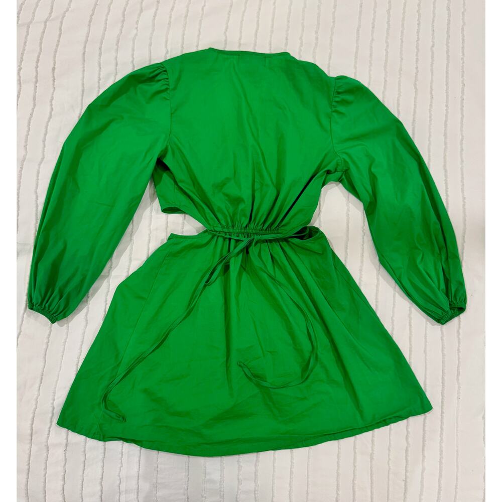 Brat Green Cutout Mini Dress Sz XS O Ring Festival Rave Coachella Indie Sleaze - Picture 3 of 13